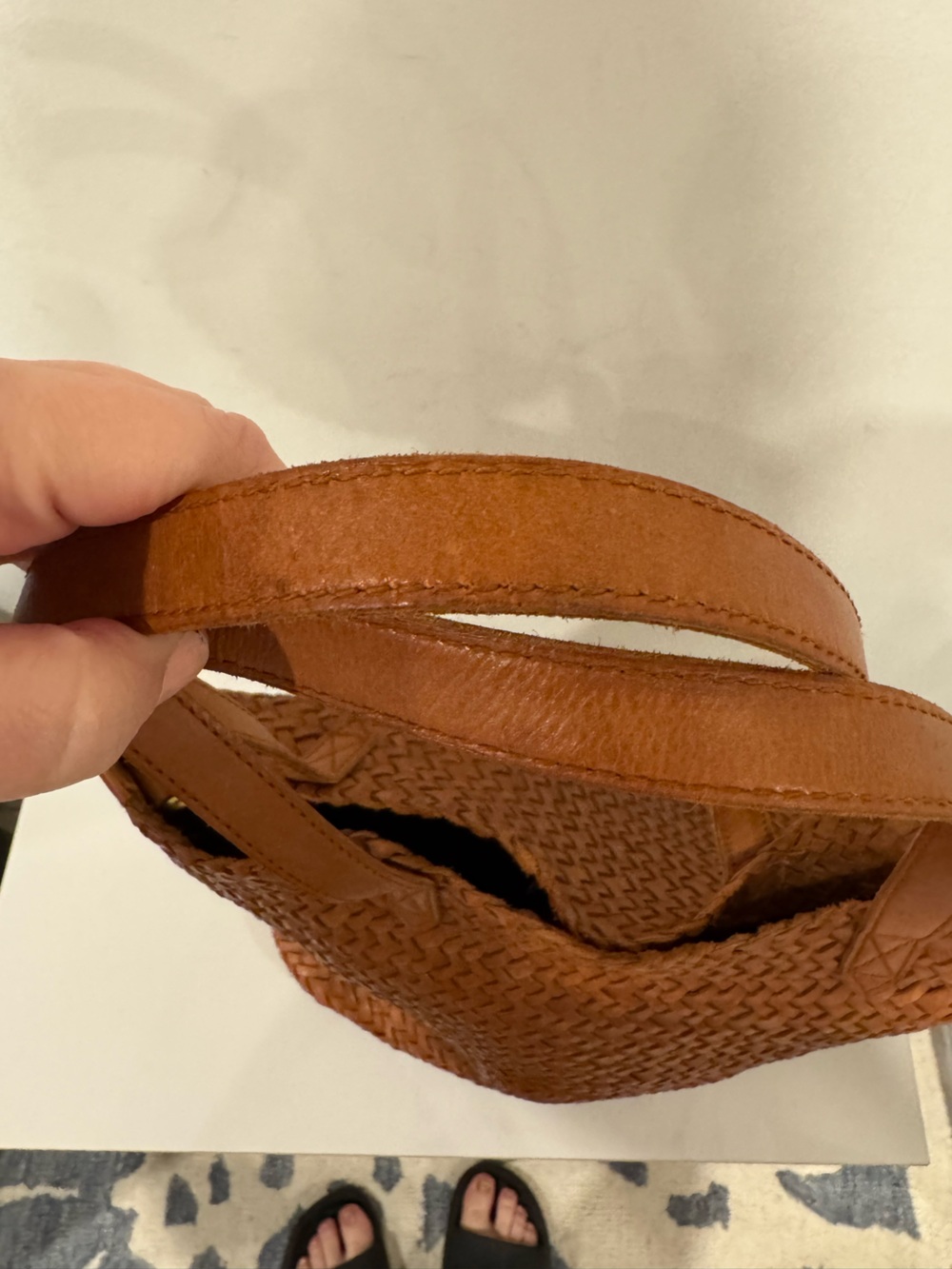 Leather Madewell Transport Tote Woven Leather Edition - Picture 8 of 11